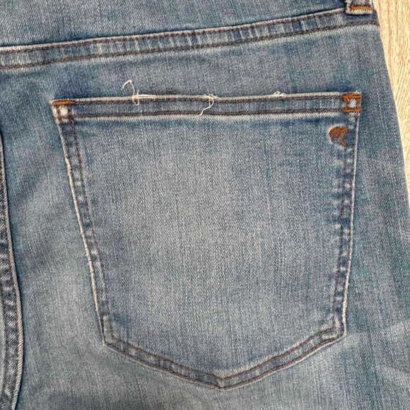 Madewell Cali Demi Boot Flared Jeans Frayed Hem Two Tone Funky Retro Grunge Cool - Picture 10 of 13